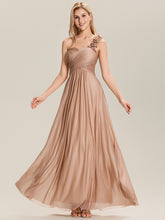 Load image into Gallery viewer, Color=Rose Gold | One Stop Shop Sleeveless Floral Pleated Backless A-Line Floor Length Bridesmaid Dresses-Rose Gold 1