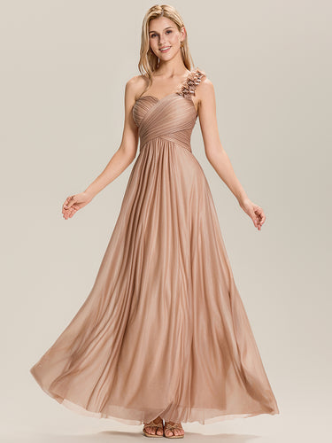 Color=Rose Gold | One Stop Shop Sleeveless Floral Pleated Backless A-Line Floor Length Bridesmaid Dresses-Rose Gold 1