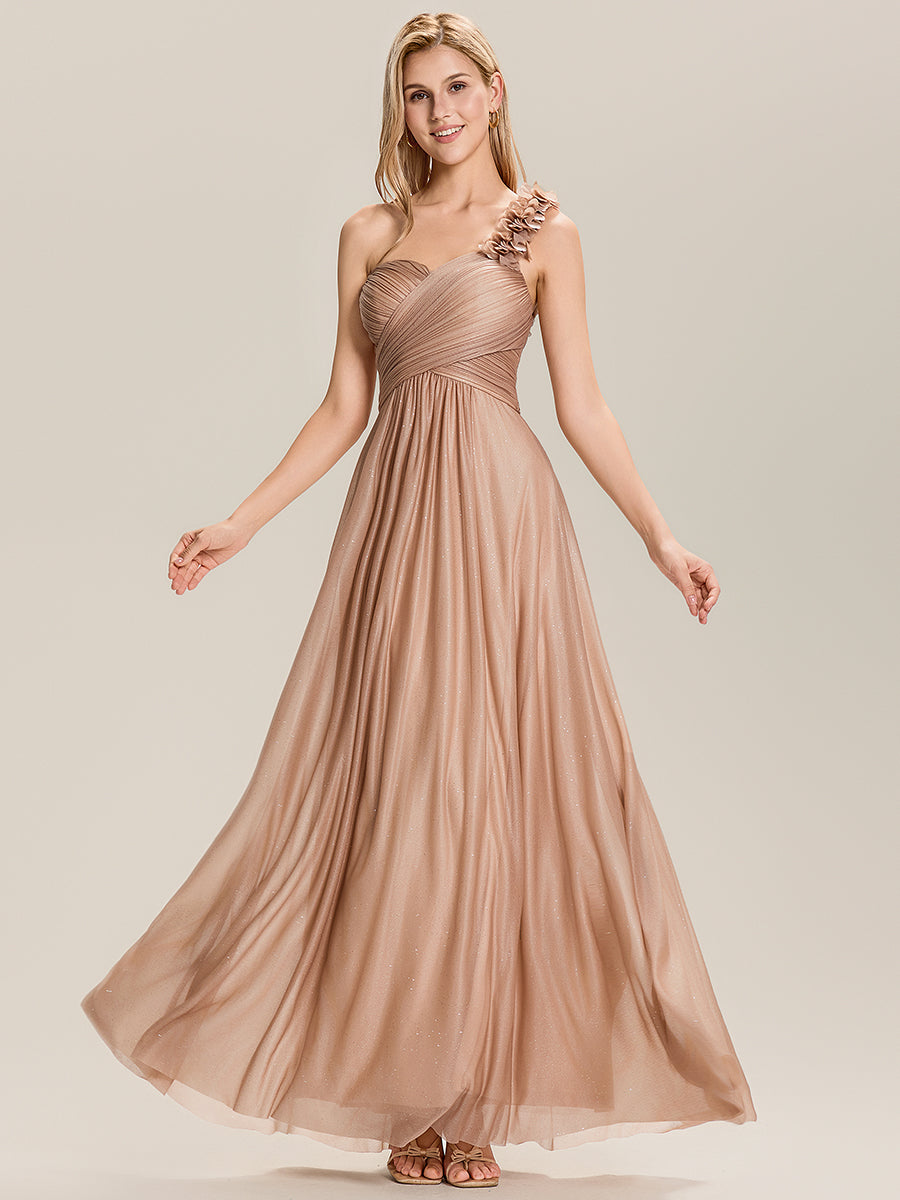 Color=Rose Gold | One Stop Shop Sleeveless Floral Pleated Backless A-Line Floor Length Bridesmaid Dresses-Rose Gold 1