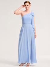Load image into Gallery viewer, Color=Ice Blue | Sleeveless A-Line Floor Length Asymmetrical Dress with Thigh-High Slit-Ice Blue 5