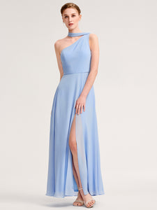 Color=Ice Blue | Sleeveless A-Line Floor Length Asymmetrical Dress with Thigh-High Slit-Ice Blue 1