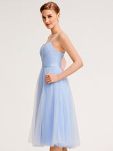 Load image into Gallery viewer, Color=Ice Blue | One Stop Shop Sleeveless Sweetheart Neck Backless Pleated A-Line Midi Bridesmaid Dresses-Ice Blue 4