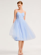 Load image into Gallery viewer, Color=Ice Blue | One Stop Shop Sleeveless Sweetheart Neck Backless Pleated A-Line Midi Bridesmaid Dresses-Ice Blue 5