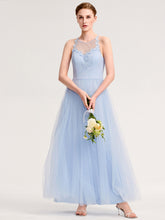 Load image into Gallery viewer, Color=Ice Blue | Bulk Order Sleeveless Halter Neck Floral Appliques A-Line Floor Length Bridesmaid Dresses-Ice Blue 5