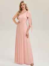Load image into Gallery viewer, Color=Pink | Bulk Order Sleeveless Asymmetrical A-Line High Stretch Floor Length Bridesmaid Dresses-Pink 5
