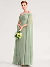 Load image into Gallery viewer, Color=Mint Green | Ever Pretty Wholesale Spaghetti Straps Asymmetrical Split &amp; Padded Bust Chiffon Bridesmaid Dress-Mint Green 4