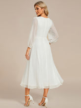 Load image into Gallery viewer, Shiny Chiffon Wholesale Wedding Guest Dresses with Long Sleeve#Color_Cream