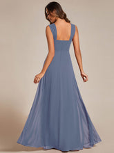 Load image into Gallery viewer, Chiffon Square Neck Wholesale Bridesmaid Dress With Sleeveless #color_Dusty Navy