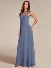 Load image into Gallery viewer, Chiffon Square Neck Wholesale Bridesmaid Dress With Sleeveless #color_Dusty Navy