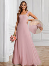 Load image into Gallery viewer, Chiffon Square Neck Wholesale Bridesmaid Dress With Sleeveless_Dusty Rose