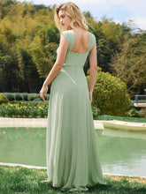 Load image into Gallery viewer, Chiffon Square Neck Wholesale Bridesmaid Dress With Sleeveless_Mint Green