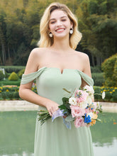 Load image into Gallery viewer, Chiffon Square Neck Wholesale Bridesmaid Dress With Sleeveless_Mint Green