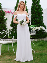 Load image into Gallery viewer, Chiffon Square Neck Wholesale Bridesmaid Dress With Sleeveless #color_White