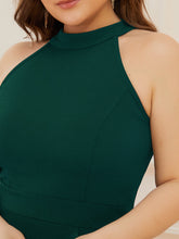 Load image into Gallery viewer, Color=Dark Green | Sleeveless Pencil Wholesale Evening Dresses with Halter Neck-Dark Green 5