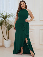 Load image into Gallery viewer, Color=Dark Green | Sleeveless Pencil Wholesale Evening Dresses with Halter Neck-Dark Green 1