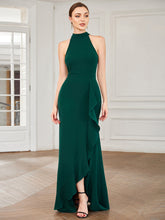Load image into Gallery viewer, Color=Dark Green | Sleeveless Pencil Wholesale Evening Dresses with Halter Neck-Dark Green 2