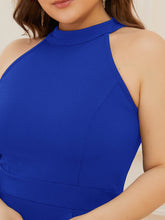 Load image into Gallery viewer, Color=Sapphire Blue | Sleeveless Pencil Wholesale Evening Dresses with Halter Neck-Sapphire Blue 5