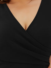 Load image into Gallery viewer, Color=Black | Sleeveless Pencil Split Wholesale Evening Dresses with Deep V Neck-Black 5