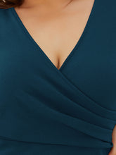 Load image into Gallery viewer, Color=Teal | Sleeveless Pencil Split Wholesale Evening Dresses with Deep V Neck-Teal 5