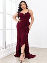 Load image into Gallery viewer, Color=Burgundy | Sleeveless Fishtail Wholesale Evening Dresses with Sweetheart Neckline-Burgundy 4