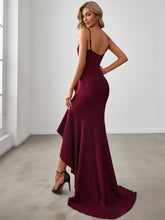 Load image into Gallery viewer, Color=Burgundy | Sleeveless Fishtail Wholesale Evening Dresses with Sweetheart Neckline-Burgundy 2