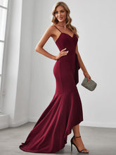 Load image into Gallery viewer, Color=Burgundy | Sleeveless Fishtail Wholesale Evening Dresses with Sweetheart Neckline-Burgundy 3