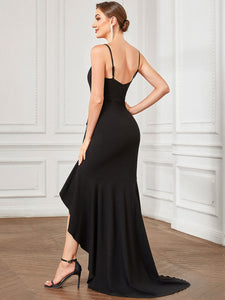 Color=Black | Sleeveless Fishtail Wholesale Evening Dresses with Sweetheart Neckline-Black 2