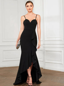 Color=Black | Sleeveless Fishtail Wholesale Evening Dresses with Sweetheart Neckline-Black 1