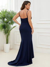 Load image into Gallery viewer, Color=Navy Blue | Sleeveless Fishtail Wholesale Evening Dresses with Sweetheart Neckline-Navy Blue 2