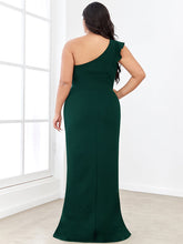 Load image into Gallery viewer, Color=Dark Green | Sleeveless Asymmetric Shoulders Pencil Wholesale Evening Dresses-Dark Green 2