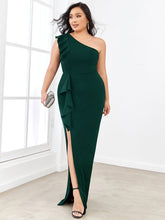 Load image into Gallery viewer, Color=Dark Green | Sleeveless Asymmetric Shoulders Pencil Wholesale Evening Dresses-Dark Green 4