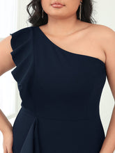Load image into Gallery viewer, Color=Navy Blue | Sleeveless Asymmetric Shoulders Pencil Wholesale Evening Dresses-Navy Blue 5