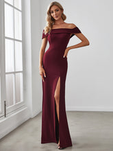 Load image into Gallery viewer, Color=Burgundy | Bewitching Off Shoulders Floor Length Pencil Wholesale Evening Dresses-Burgundy 1