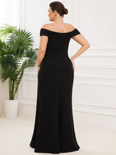 Load image into Gallery viewer, Color=Black | Off Shoulders A Line Floor Length Strapless Wholesale Evening Dresses-Black 2