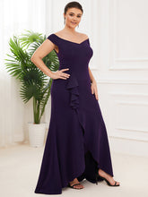 Load image into Gallery viewer, Color=Dark Purple | Off Shoulders Asymmetrical Hem A Line Wholesale Evening Dresses-Dark Purple 3