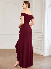 Load image into Gallery viewer, Color=Burgundy | Off Shoulders A Line Wholesale Evening Dresses with Raglan Sleeves-Burgundy 2