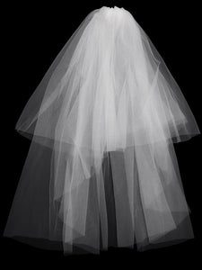 Color=White | Plain Off Shoulder Chiffon Wedding Dress With Side Split-White 9
