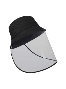 Color=Black | Transparent Full Face Outdoor Protection Hat-Black 1