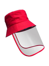 Load image into Gallery viewer, Color=Red | Transparent Full Face Outdoor Protection Hat-Red 1