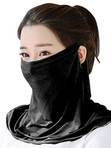 Color=Black | Women'S Uv Protection Ice Silk Breathable Elastic Neck Gaiter-Black 1
