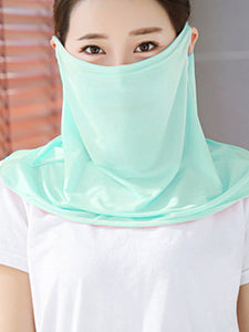 Color=Aqua | Women'S Uv Protection Ice Silk Breathable Elastic Neck Gaiter-Aqua 1