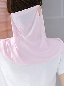 Color=Pink | Women'S Uv Protection Ice Silk Breathable Elastic Neck Gaiter-Pink 2