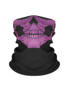 Color=Lavender | Skeleton Printed Breathable Monster Face Protective Neck Gaiter -Lavender 1