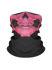 Color=Pink | Skeleton Printed Breathable Monster Face Protective Neck Gaiter -Pink 1