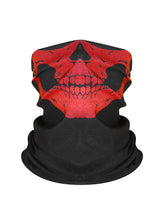 Load image into Gallery viewer, Color=Red | Skeleton Printed Breathable Monster Face Protective Neck Gaiter -Red 1