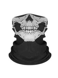Color=White | Skeleton Printed Breathable Monster Face Protective Neck Gaiter -White 1