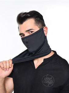 Color=Black | Men'S Hanging Ears Ice Silk Protective Neck Gaiter For Motorcycle-Black 1
