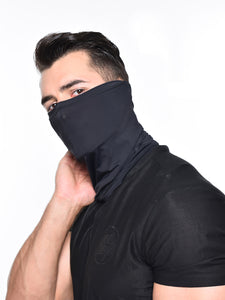 Color=Black | Men'S Solid Color Breathable Protective Neck Gaiter Scarf-Black 1