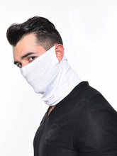 Load image into Gallery viewer, Color=White | Men&#39;S Hanging Ears Ice Silk Protective Neck Gaiter For Motorcycle-White 1