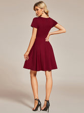 Load image into Gallery viewer, Color=Burgundy | Round Neck Rinestone Mini Wholesale Cocktail Dresses-Burgundy 2